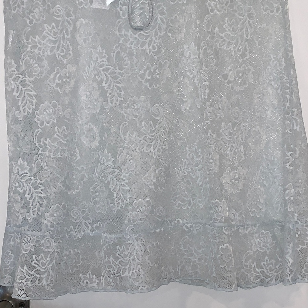 NWOT Linea Donatella Allover Lace Babydoll and Thong 2 Pc Set in Baby Blue XL - Picture 11 of 16